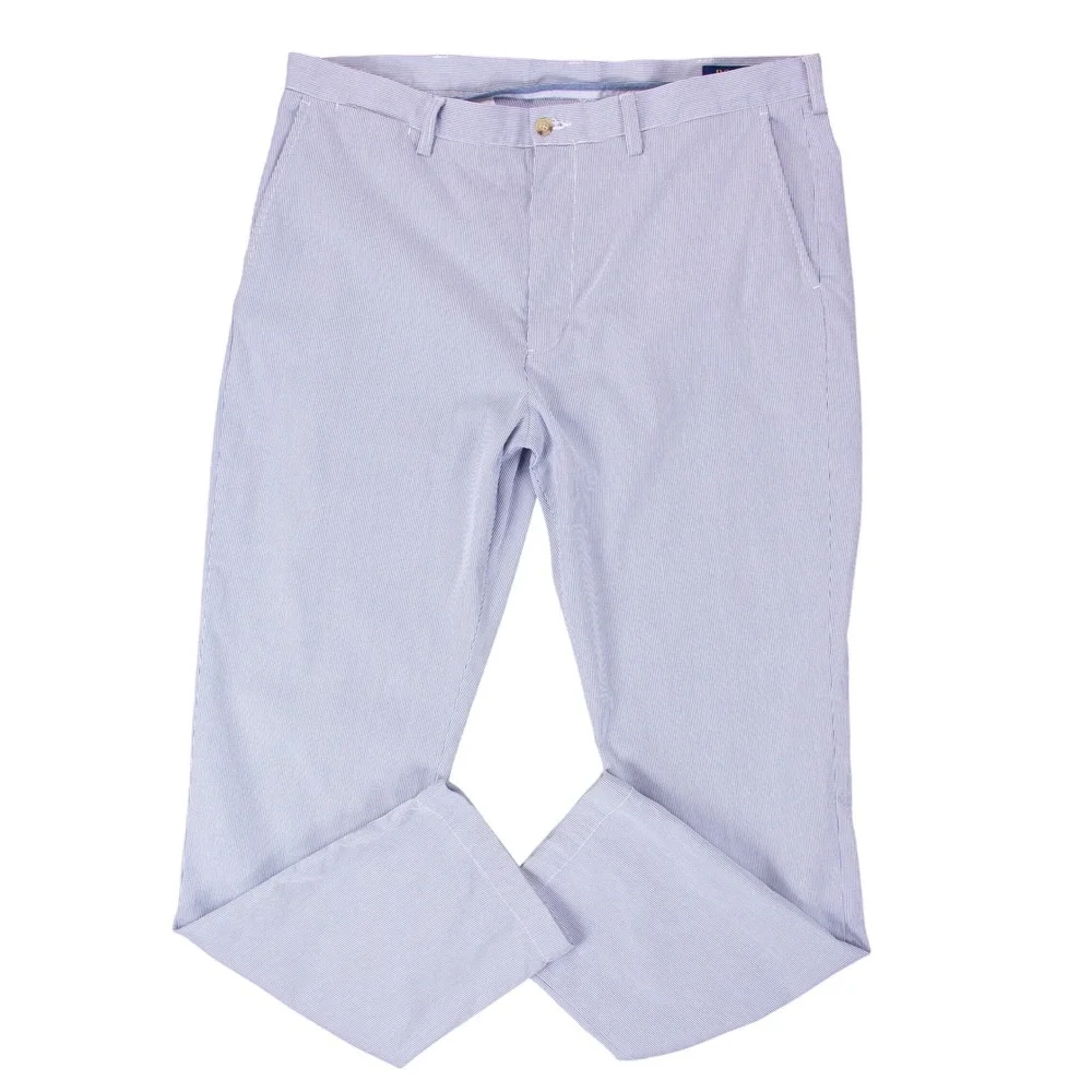Polo Ralph Lauren Mens 36x34 Blue White Seersucker Stripe Classic Fit Pants
